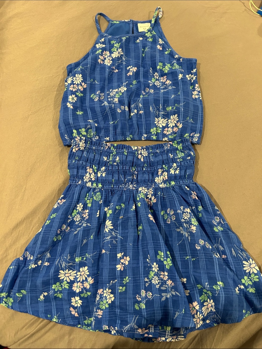 abercrombie kids Blue Floral Two-Piece Dress Set